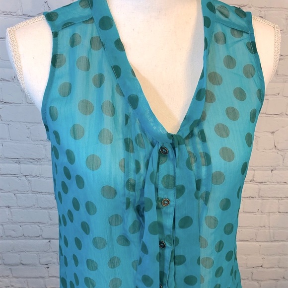 XHILARATION Sleeveless Blouse Sheer Polka Dot-Small - Picture 2 of 3